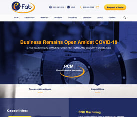 E-Fab - Website design for custom manufacturers