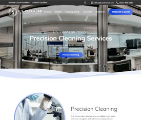U.S. Clean Lab - Website design for manufacturing service companies